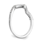 14k White Gold 1/6 carat Diamond Contoured Complete Wedding Band