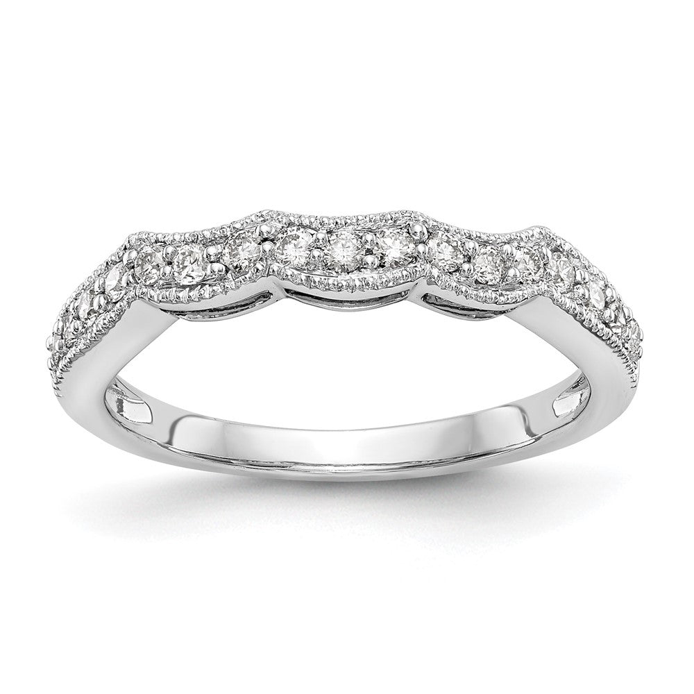 True Origin 14K White 1/4 carat Lab Grown Diamond VS+ F+ Complete Wedding Band