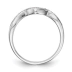 14k White Gold 1/6 carat Diamond Contoured Complete Wedding Band