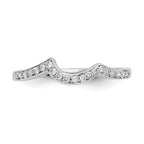 14k White Gold 1/6 carat Diamond Contoured Complete Wedding Band