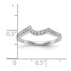 14k White Gold 1/6 carat Diamond Contoured Complete Wedding Band