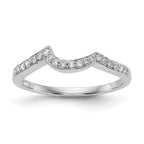 14k White Gold 1/6 carat Diamond Contoured Complete Wedding Band