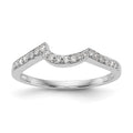 14k White Gold 1/6 carat Diamond Contoured Complete Wedding Band