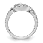 14k White Gold 1/2 carat Lab Grown Diamond VS/SI+ G+ Semi Mount Criss Cross Peg Set Engagement Ring
