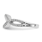 14k White Gold 1/2 carat Lab Grown Diamond VS/SI+ G+ Semi Mount Criss Cross Peg Set Engagement Ring