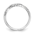 14k White Gold 1/8 carat Diamond Contoured Complete Wedding Band
