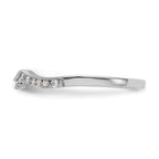 14k White Gold 1/8 carat Diamond Contoured Complete Wedding Band