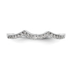 14k White Gold 1/8 carat Diamond Contoured Complete Wedding Band