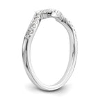 14k White Gold 1/8 carat Diamond Contoured Complete Wedding Band