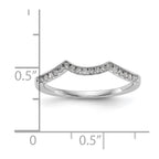14k White Gold 1/8 carat Diamond Contoured Complete Wedding Band