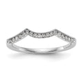 14k White Gold 1/8 carat Diamond Contoured Complete Wedding Band
