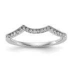 14k White Gold 1/8 carat Diamond Contoured Complete Wedding Band
