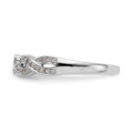 14k White Gold Criss-Cross 1/8 carat Diamond Complete Wedding Band