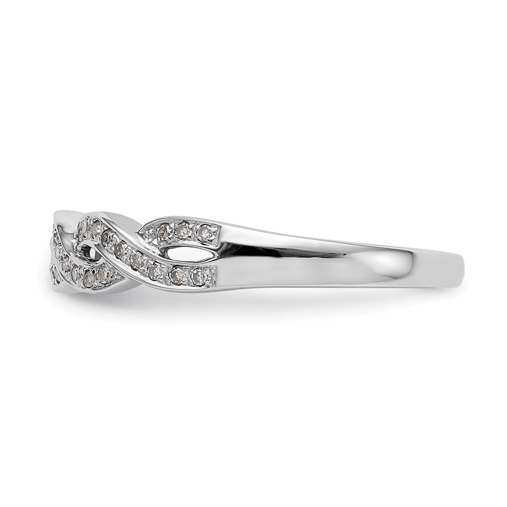 14k White Gold Criss-Cross 1/8 carat Diamond Complete Wedding Band
