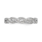 14k White Gold Criss-Cross 1/8 carat Diamond Complete Wedding Band