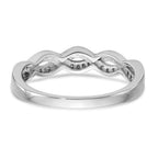 14k White Gold Criss-Cross 1/8 carat Diamond Complete Wedding Band