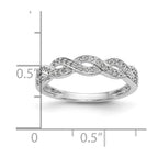 14k White Gold Criss-Cross 1/8 carat Diamond Complete Wedding Band