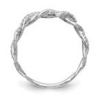 14k White Gold Criss-Cross 1/8 carat Diamond Complete Wedding Band
