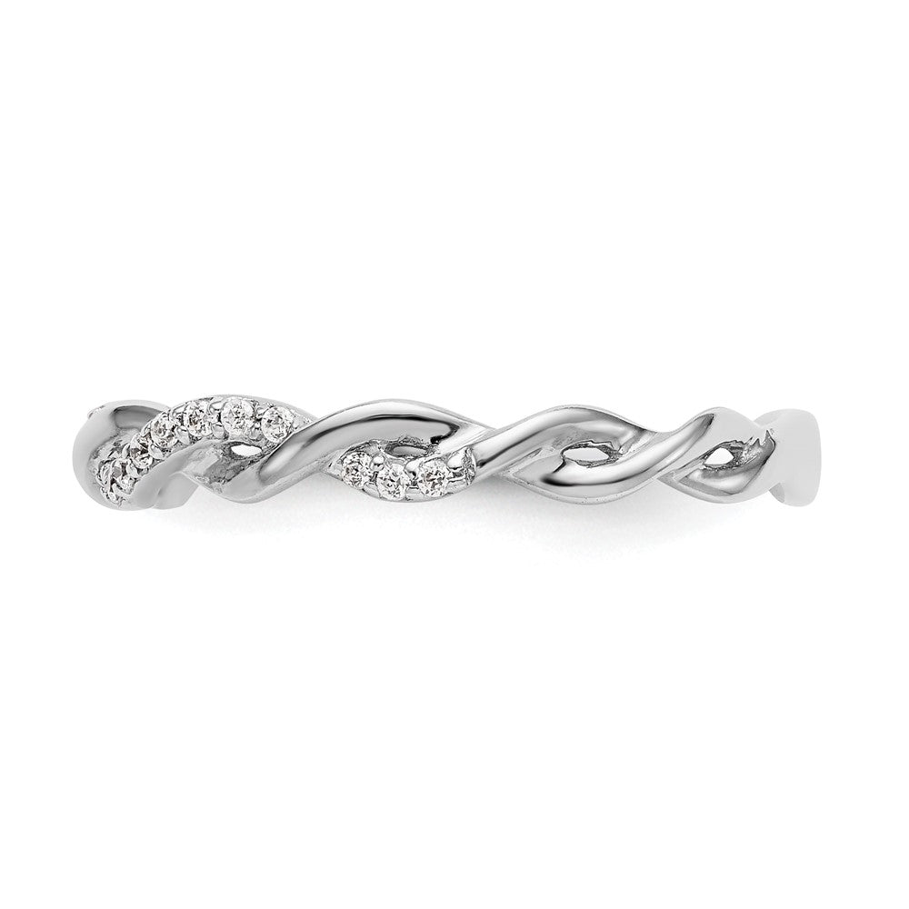 14k White Gold Criss-Cross 1/8 carat Diamond Complete Wedding Band
