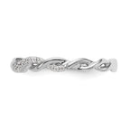 14k White Gold Criss-Cross 1/8 carat Diamond Complete Wedding Band