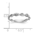 14k White Gold Criss-Cross 1/8 carat Diamond Complete Wedding Band