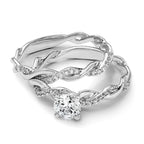 14k White Gold Criss-Cross 1/8 carat Diamond Complete Wedding Band