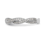 14k White Gold Criss-Cross 1/3 carat Diamond Complete Wedding Band