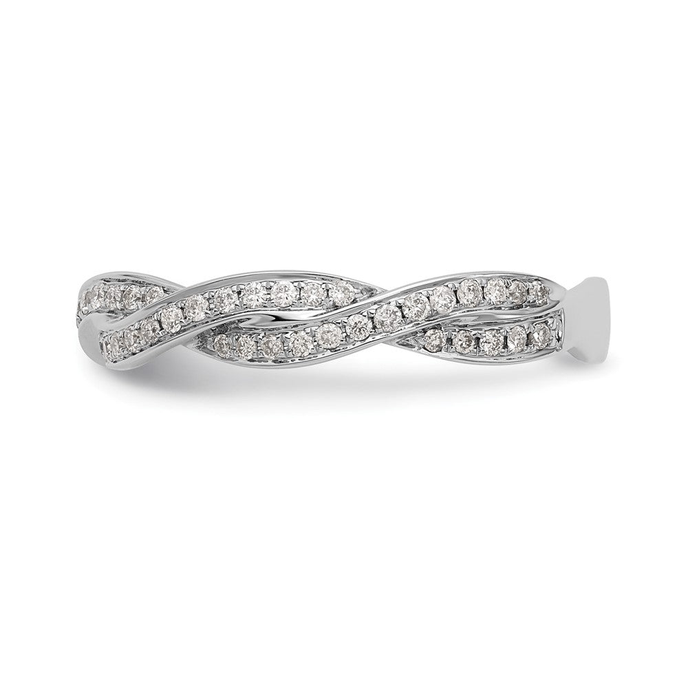14k White Gold Criss-Cross 1/3 carat Diamond Complete Wedding Band