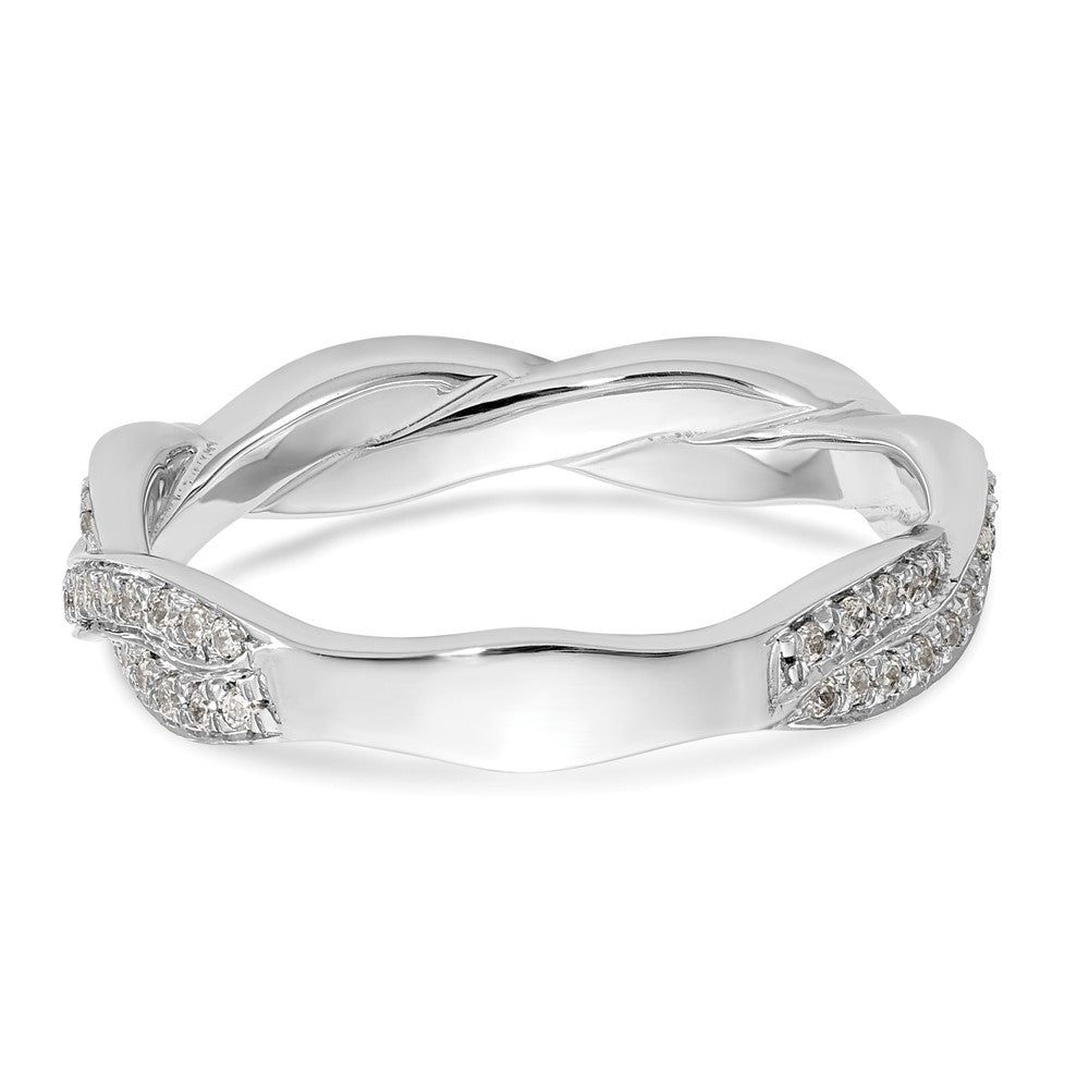 14k White Gold Criss-Cross 1/3 carat Diamond Complete Wedding Band