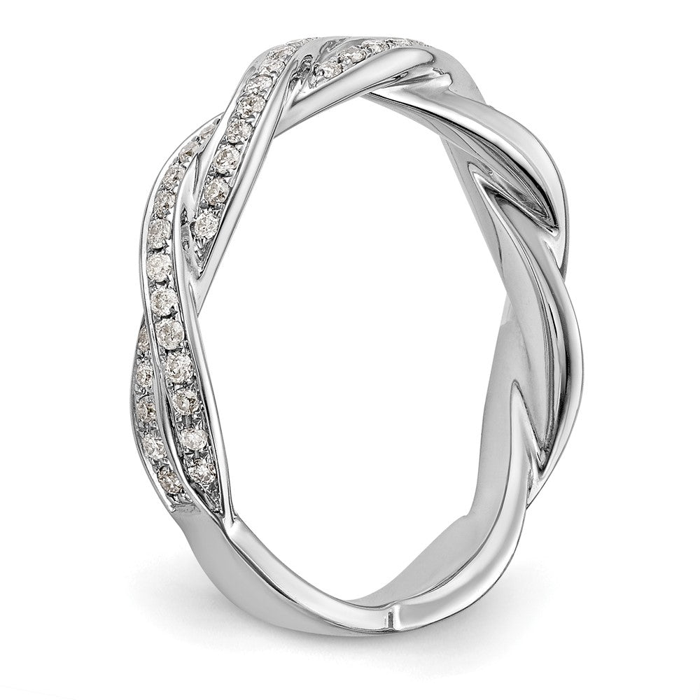 14k White Gold Criss-Cross 1/3 carat Diamond Complete Wedding Band