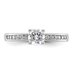 14k White Gold 3/4 carat Lab Grown Diamond VS/SI+ G+ Round Complete Channel Set Shared Prong Engagement Ring