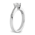 14k White Gold 3/4 carat Lab Grown Diamond VS/SI+ G+ Round Complete Channel Set Shared Prong Engagement Ring
