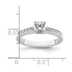 14k White Gold 3/4 carat Lab Grown Diamond VS/SI+ G+ Round Complete Channel Set Shared Prong Engagement Ring