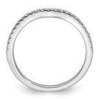 14k White Gold 1/4 carat Diamond Contoured Complete Wedding Band