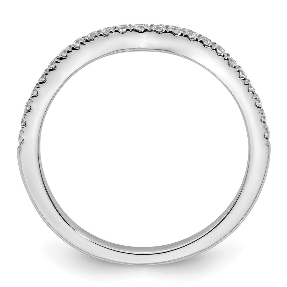 14k White Gold 1/4 carat Diamond Contoured Complete Wedding Band