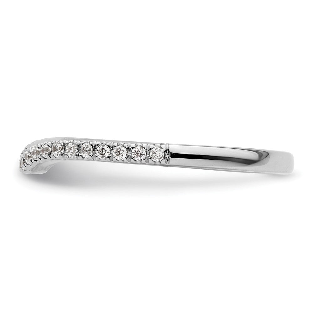 14k White Gold 1/4 carat Diamond Contoured Complete Wedding Band