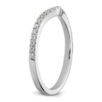 14k White Gold 1/4 carat Diamond Contoured Complete Wedding Band