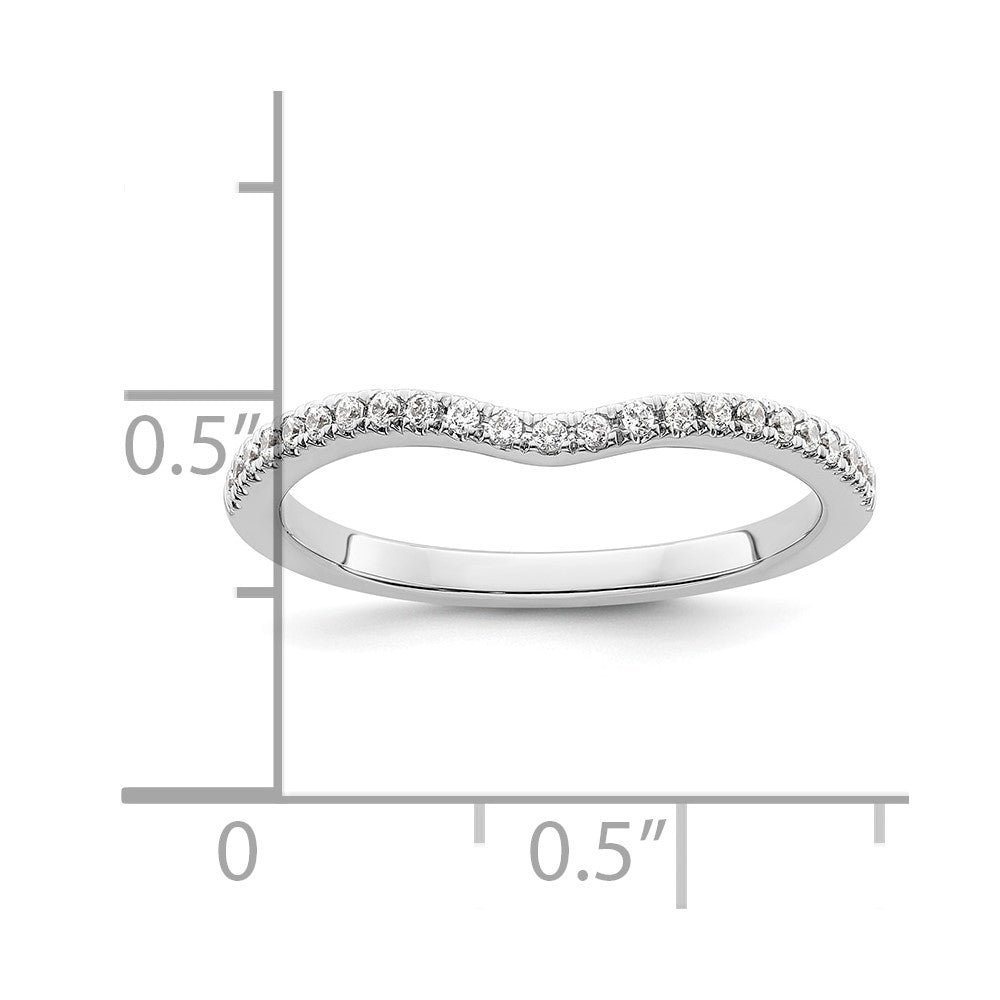 14k White Gold 1/4 carat Diamond Contoured Complete Wedding Band