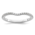 14k White Gold 1/4 carat Diamond Contoured Complete Wedding Band