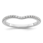 14k White Gold 1/4 carat Diamond Contoured Complete Wedding Band