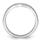 14k White Gold 1/5 carat Diamond Contoured Complete Wedding Band