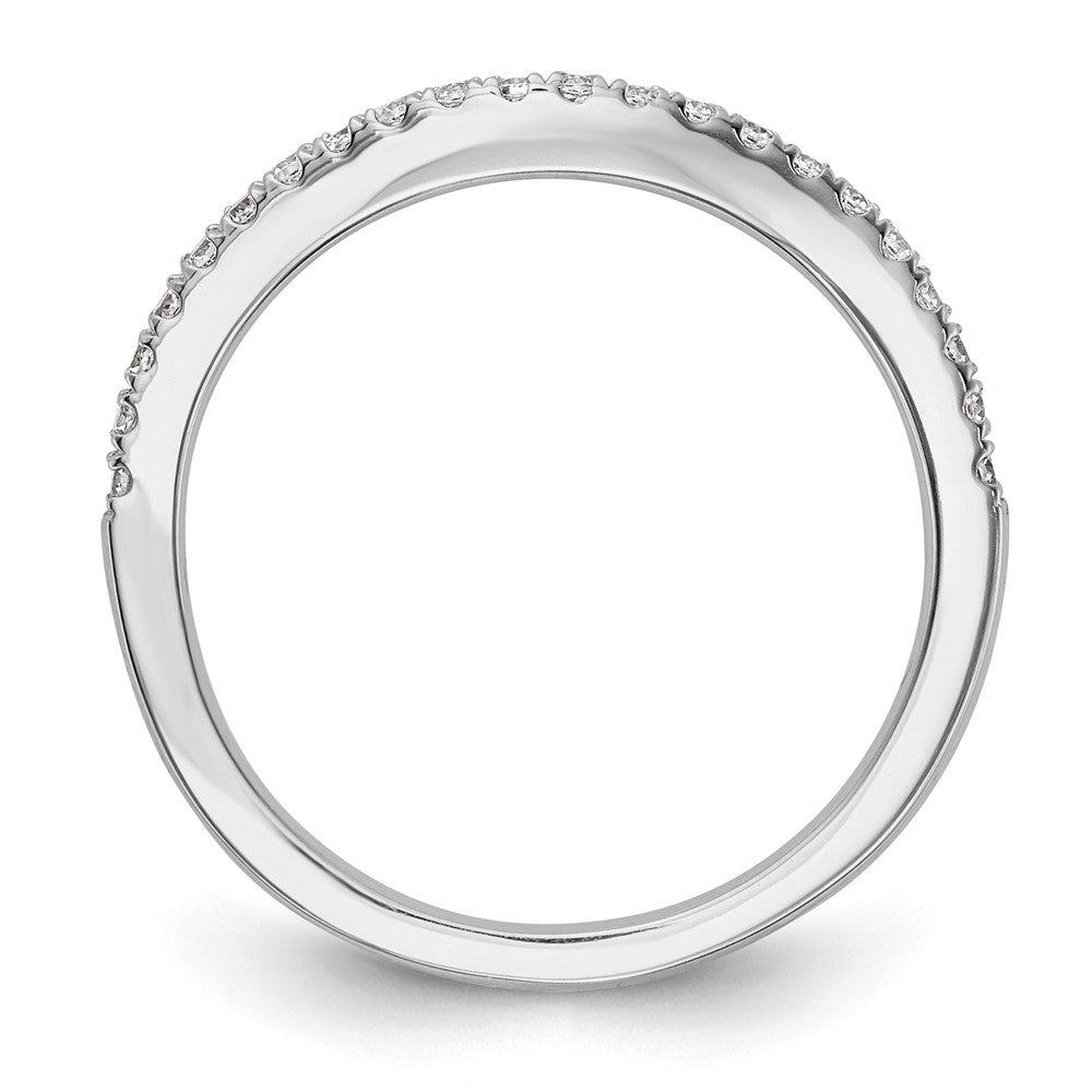 14k White Gold 1/5 carat Diamond Contoured Complete Wedding Band