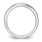 14k White Gold 1/5 carat Diamond Contoured Complete Wedding Band