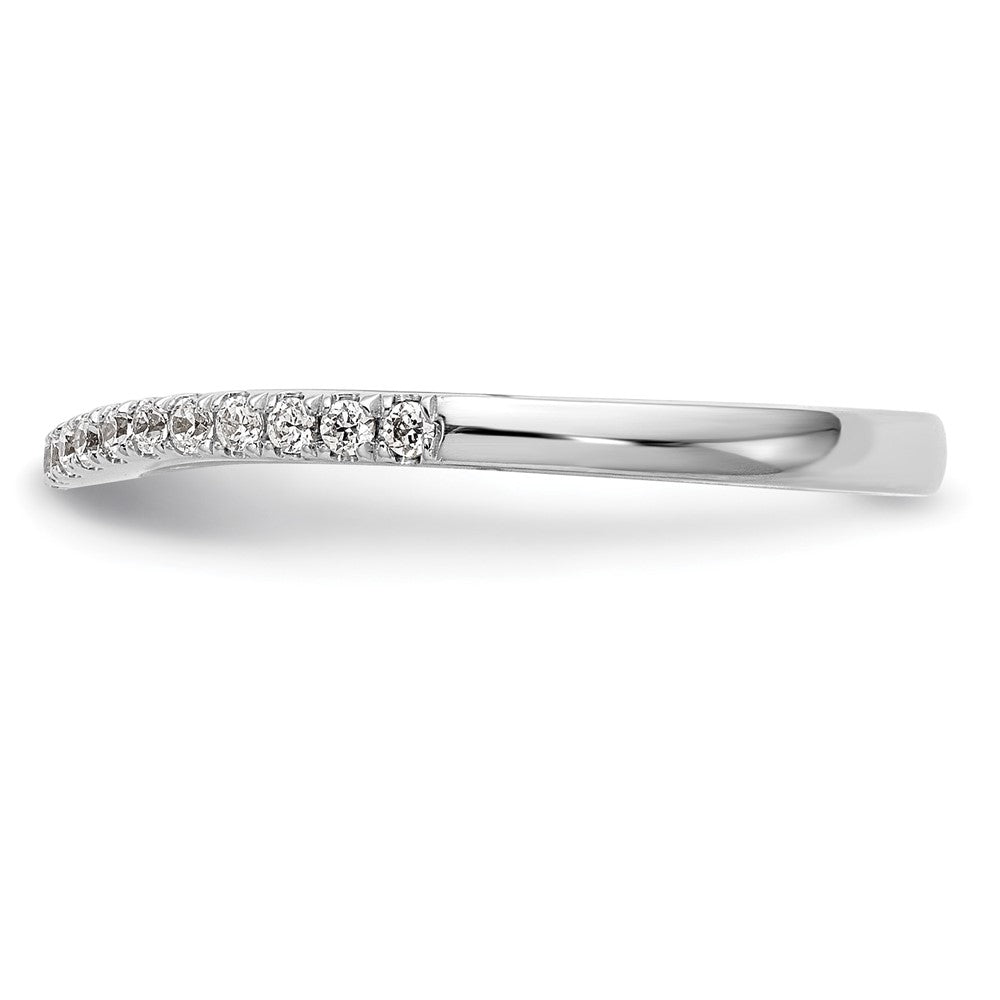 14k White Gold 1/5 carat Diamond Contoured Complete Wedding Band