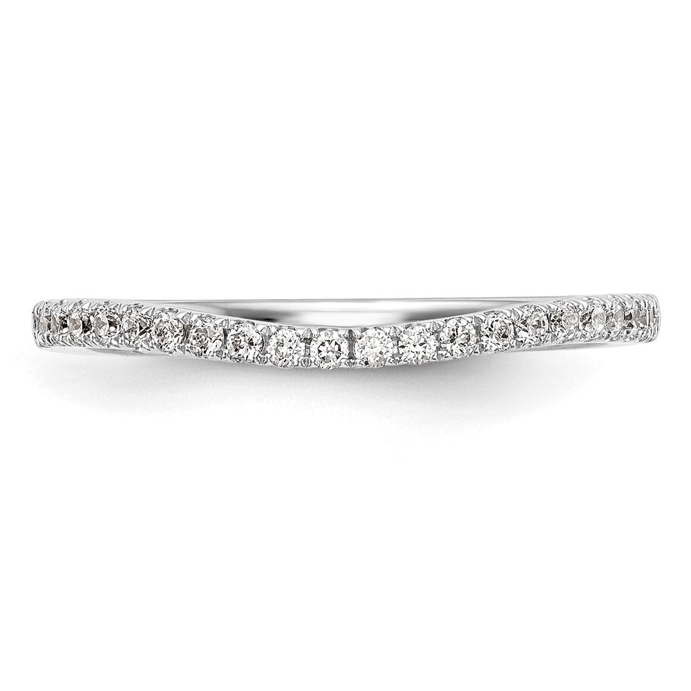 14k White Gold 1/5 carat Diamond Contoured Complete Wedding Band