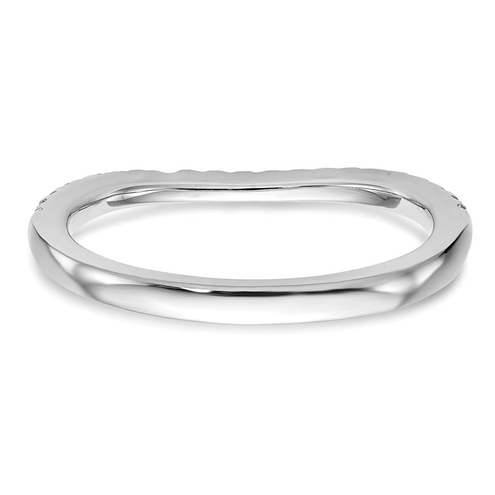 14k White Gold 1/5 carat Diamond Contoured Complete Wedding Band