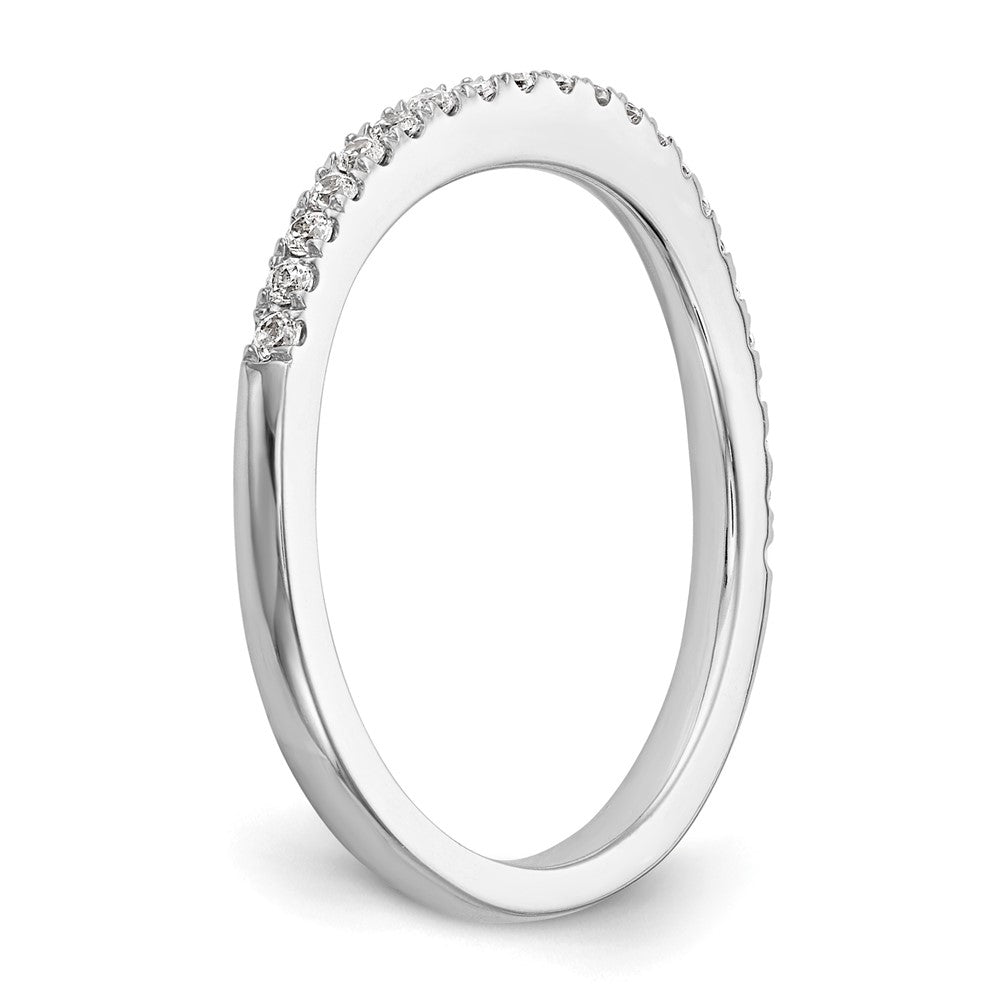 14k White Gold 1/5 carat Diamond Contoured Complete Wedding Band