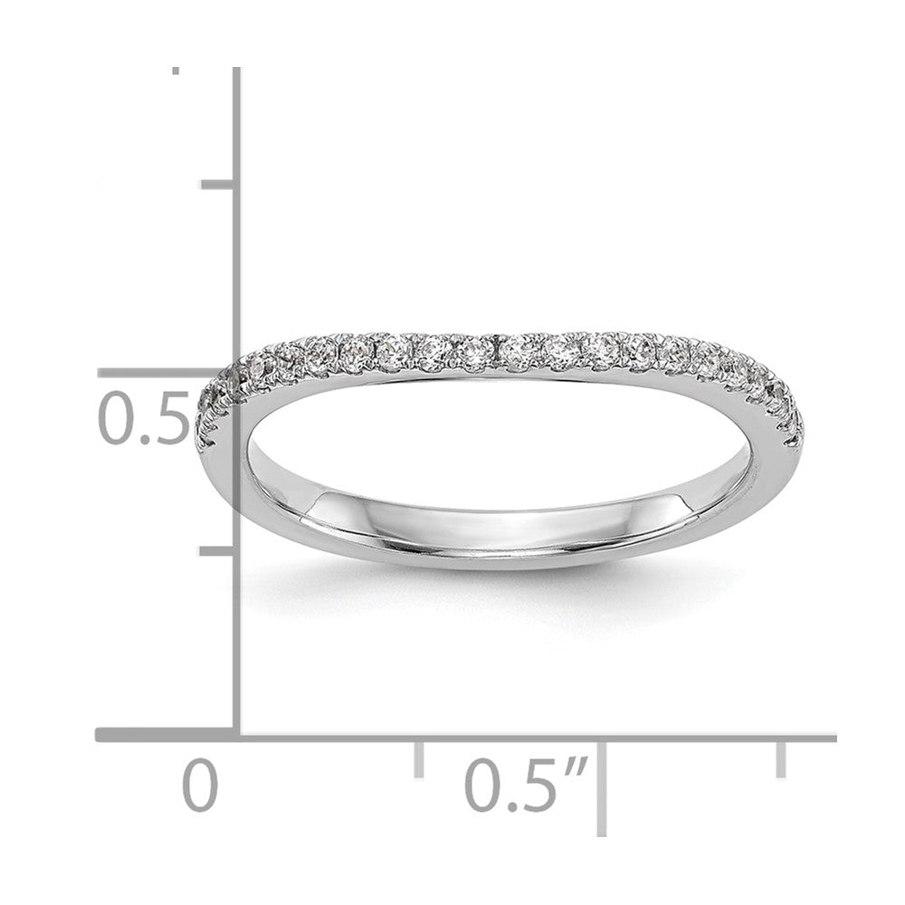14k White Gold 1/5 carat Diamond Contoured Complete Wedding Band