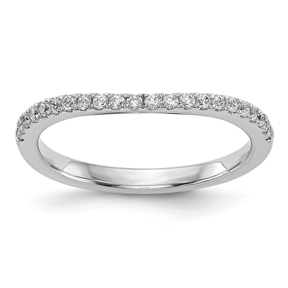 14k White Gold 1/5 carat Diamond Contoured Complete Wedding Band