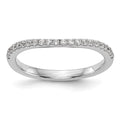 14k White Gold 1/5 carat Diamond Contoured Complete Wedding Band